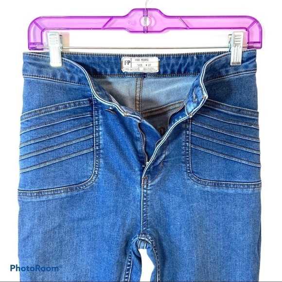 Free People Jeans High Waist Skinny Patch Pockets - Picture 7 of 8